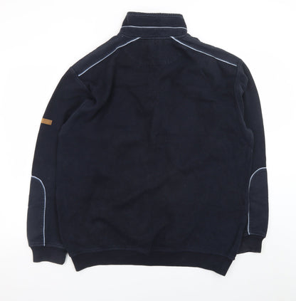 Coney Island New York Men's Blue XL 1/4 Zip Cotton Pullover Jumper