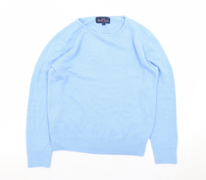 Polo Womens Blue 100% Cashmere Crew Neck Jumper Size S