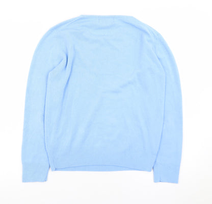 Polo Womens Blue 100% Cashmere Crew Neck Jumper Size S