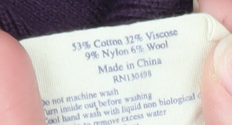 Jack Wills Womens Purple Knit Jumper Dress UK 12 Crew Neck 3/4 Sleeve