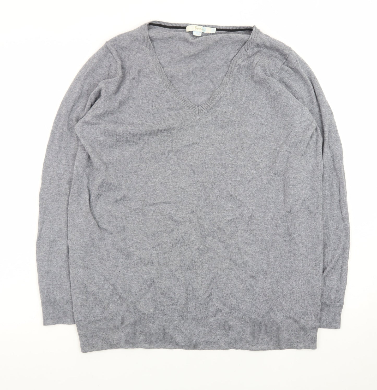 Boden Women Grey 100% Cashmere V-Neck Jumper UK 14