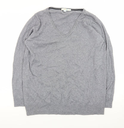 Boden Women Grey 100% Cashmere V-Neck Jumper UK 14