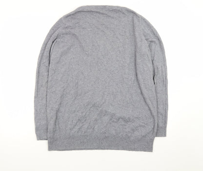 Boden Women Grey 100% Cashmere V-Neck Jumper UK 14