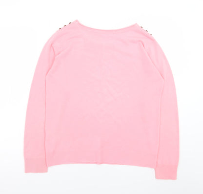 Atmosphere Women Pink Crew Neck Long Sleeve Pullover Jumper Size 14