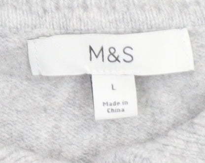 Marks and Spencer Womens Grey Collared Short Sleeve Cardigan L