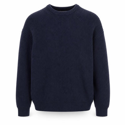 BHS Men's Blue Cotton Crew Neck Chunky Knit Jumper Size L