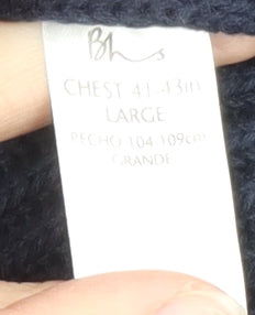 BHS Men's Blue Cotton Crew Neck Chunky Knit Jumper Size L