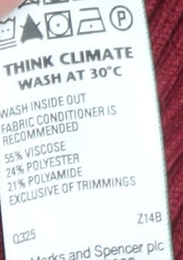 Marks and Spencer Women’s Red Roll Neck Full Zip Jumper Size M