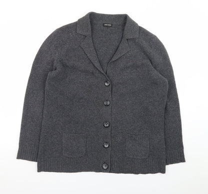 Gerry Weber Women’s Grey Wool Collared Long Sleeve Cardigan Size 18