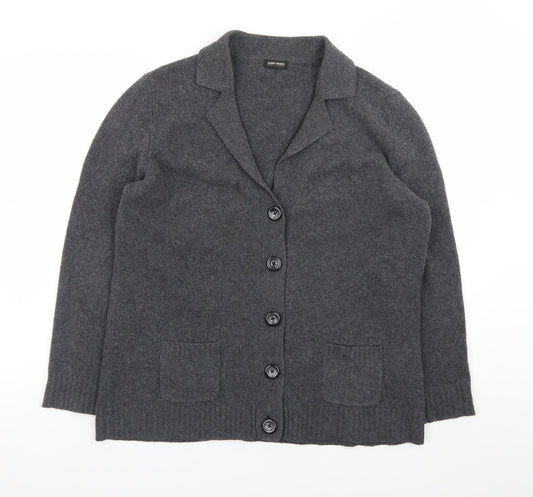 Gerry Weber Women’s Grey Wool Collared Long Sleeve Cardigan Size 18