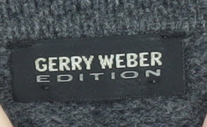 Gerry Weber Women’s Grey Wool Collared Long Sleeve Cardigan Size 18