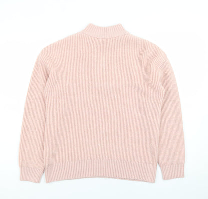 Marks and Spencer Women’s Pink Mock Neck Half Zip Jumper Size 10