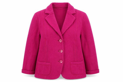 Bianca Women’s Fuchsia Wool Blazer Jacket Size 18 Classic Style