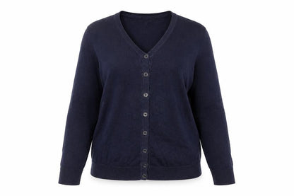 Gap Womens Blue Cotton V-Neck Button Cardigan Size L