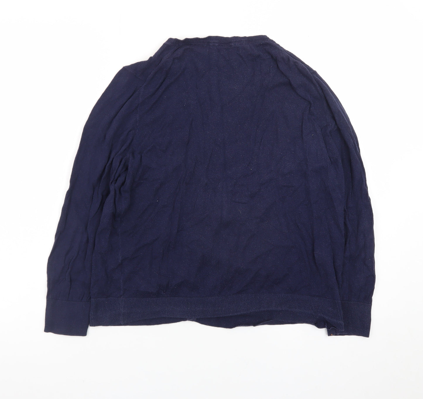 Gap Womens Blue Cotton V-Neck Button Cardigan Size L