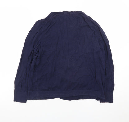 Gap Womens Blue Cotton V-Neck Button Cardigan Size L