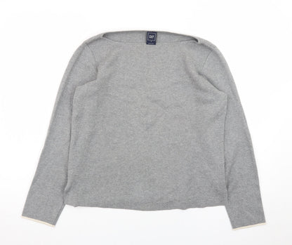 GAP Womens Grey Medium Pullover Jumper Boat Neck Knit