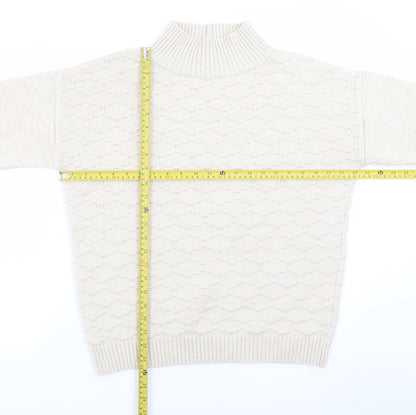 Next Women Ivory Mock Neck Knit Jumper Size M
