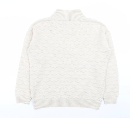 Next Women Ivory Mock Neck Knit Jumper Size M