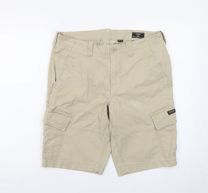 Superdry Men's Beige Cargo Shorts 32W Cotton Casual Wear