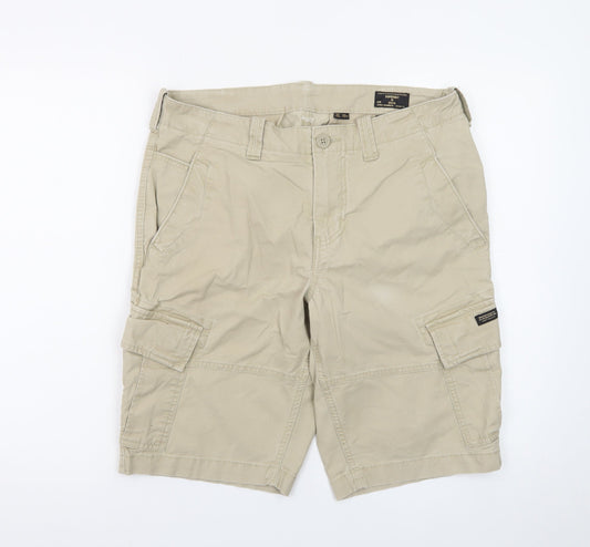 Superdry Men's Beige Cargo Shorts 32W Cotton Casual Wear