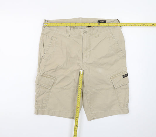 Superdry Men's Beige Cargo Shorts 32W Cotton Casual Wear