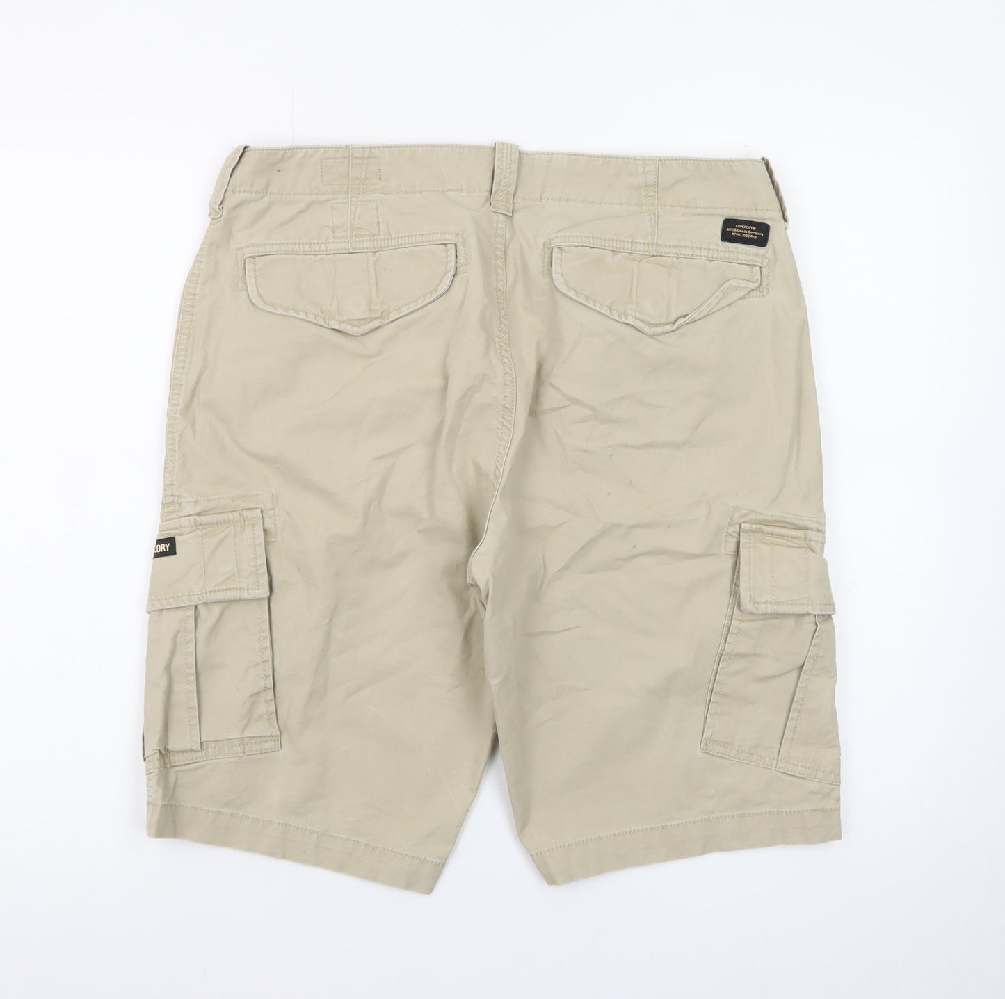 Superdry Men's Beige Cargo Shorts 32W Cotton Casual Wear