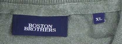 Boston Brothers Mens Green XL 1/4 Zip High Neck Cotton Jumper