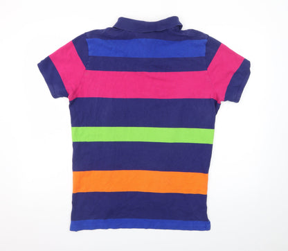 Ralph Lauren Men's Multicoloured Striped Cotton Polo Shirt L