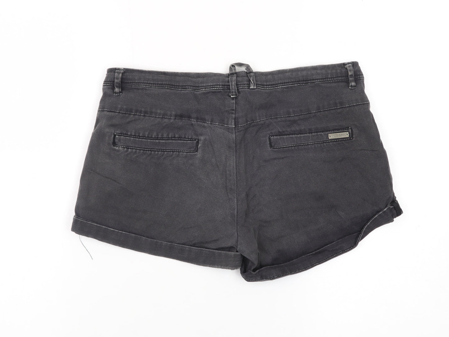 Mossimo Womens Black Chino Shorts Size L Denim Stretch Casual
