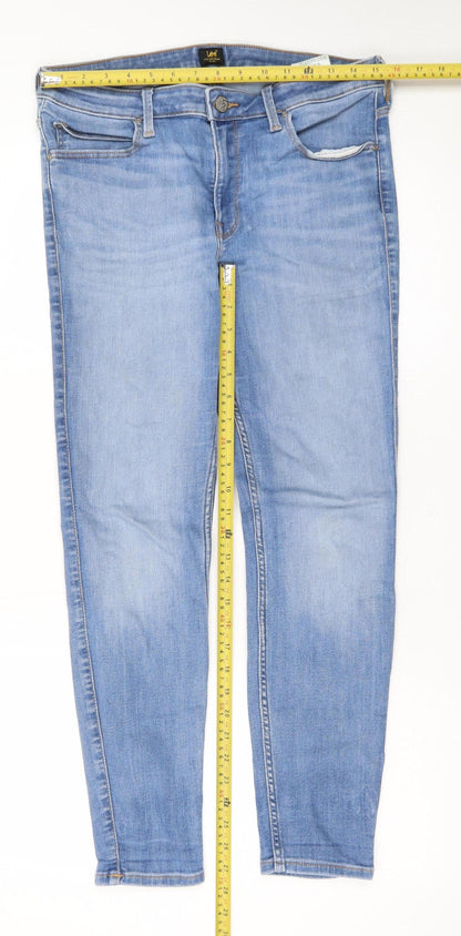 Lee Women’s Blue Skinny Jeans Size 16 Mid Rise Stretch Denim