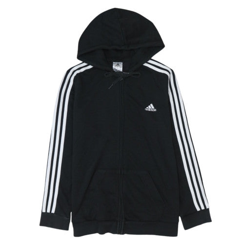 Adidas Women's Black Full Zip Hoodie Size L Classic Hooded Sweatshirt