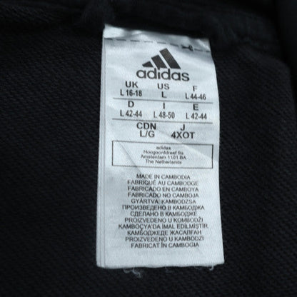 Adidas Women's Black Full Zip Hoodie Size L Classic Hooded Sweatshirt