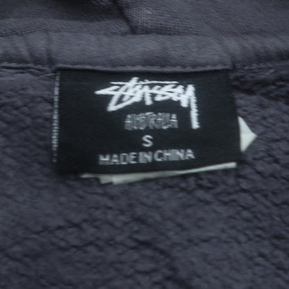 Stussy Men's Grey Pullover Hoodie S Graphic Logo Fleece Sweatshirt
