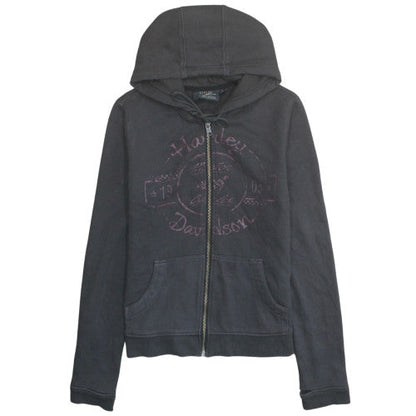 Harley-Davidson Women's Black Full Zip Hoodie Size M Cotton Blend