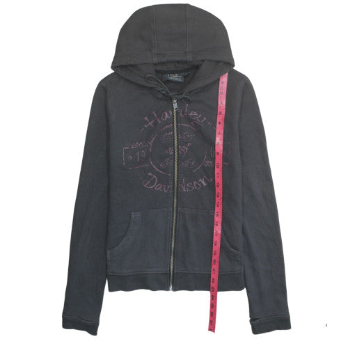 Harley-Davidson Women's Black Full Zip Hoodie Size M Cotton Blend