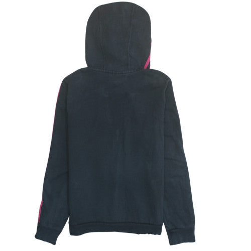 Adidas Women's Black Pink Striped Full Zip Hoodie Size M