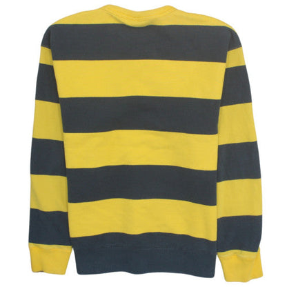 Nike SB Mens Yellow Black Striped Crew Neck Sweatshirt L