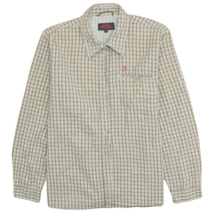 Fjällräven Men's Beige Check Long Sleeve Cotton Button-Up Shirt XL