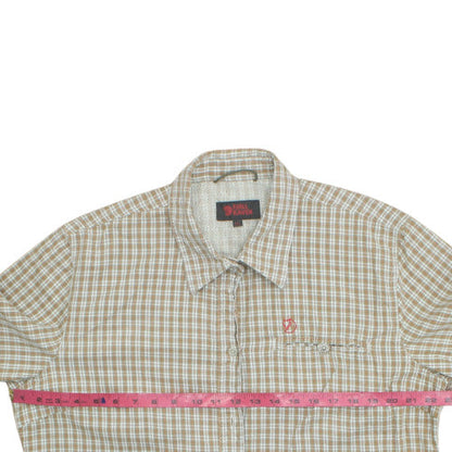 Fjällräven Men's Beige Check Long Sleeve Cotton Button-Up Shirt XL