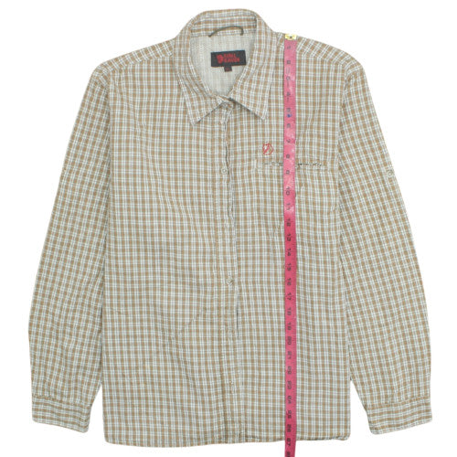 Fjällräven Men's Beige Check Long Sleeve Cotton Button-Up Shirt XL