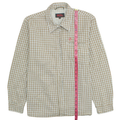 Fjällräven Men's Beige Check Long Sleeve Cotton Button-Up Shirt XL