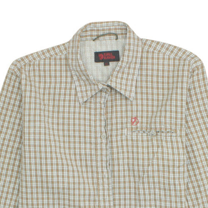 Fjällräven Men's Beige Check Long Sleeve Cotton Button-Up Shirt XL