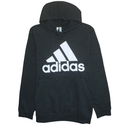 Adidas Mens Black 2XL Pullover Hoodie with Logo Print