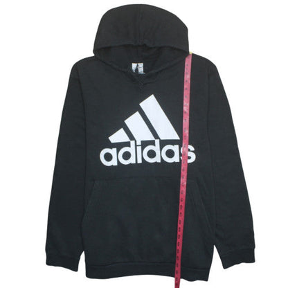 Adidas Mens Black 2XL Pullover Hoodie with Logo Print