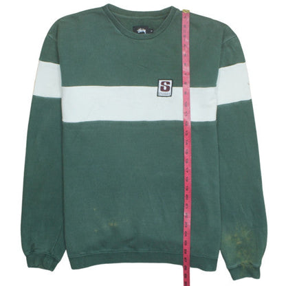 Stussy Men's Green Crew Neck Pullover Sweatshirt M