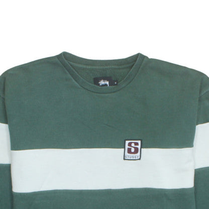 Stussy Men's Green Crew Neck Pullover Sweatshirt M