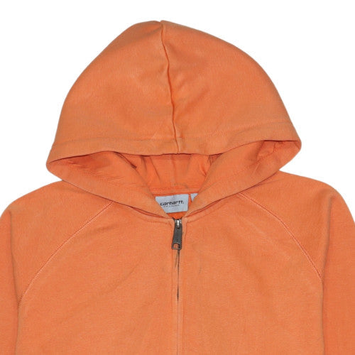 Carhartt Men’s Orange Full Zip Hooded Sweatshirt L Heavyweight Fleece