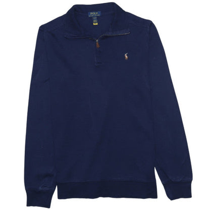 Ralph Lauren Boys Navy Blue 1/4 Zip Cotton Sweatshirt XL (18-20)
