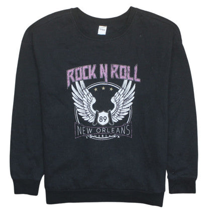 Anko Women's Black Rock N Roll Pullover Sweatshirt Size 12